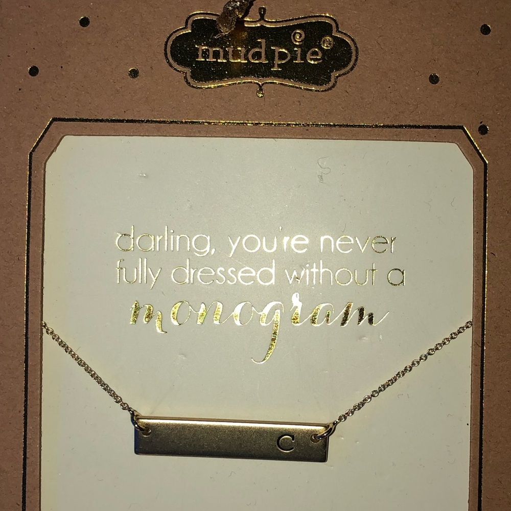 Never Worn/ Still Packaged Monogram Bar Necklace